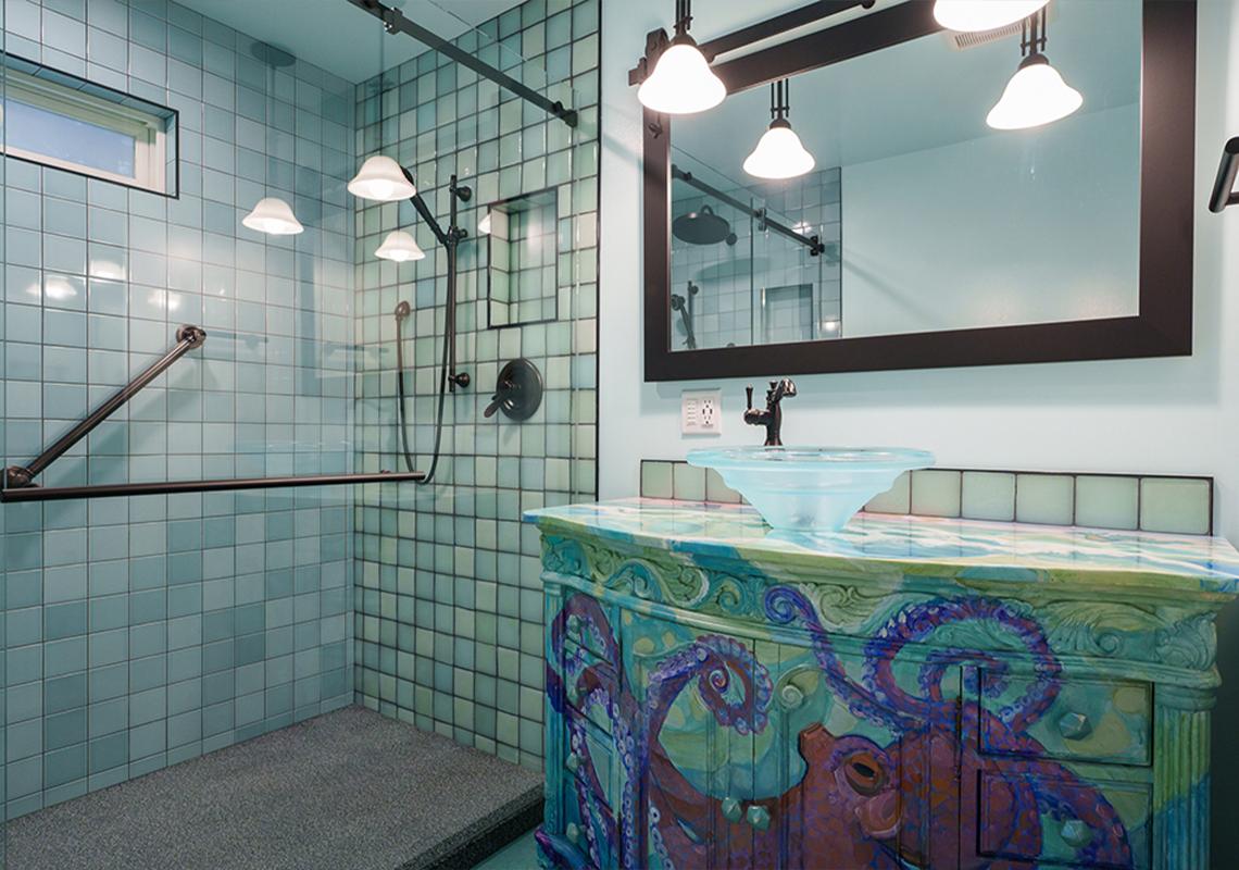 库恩建筑折衷主义艺术家的改造，客用浴室